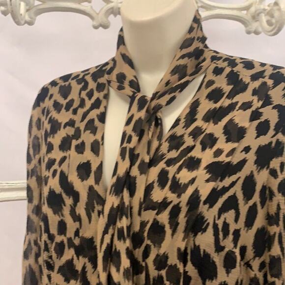 BURBERRY LONDON LEOPARD PRINT 100% SILK DRESS SIZE 6 - Picture 7 of 9